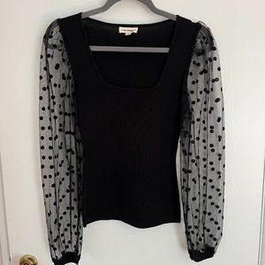 ee:some Polka Dot Black Blouse